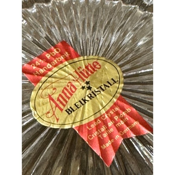 Vintage ANNA HUTTE BLEIKRISTALL Lead Crystal Candle Holder Pillar Set of 2 - Picture 7 of 8